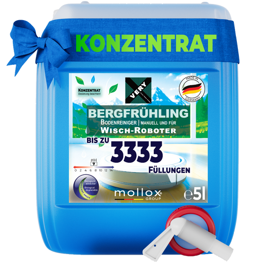 VERY Bergfrühling, Bodenreiniger für Wischroboter mit Frühlingsduft, 5L Kanister