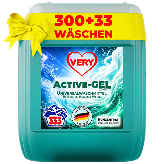 VERY Active-GEL, 333 Waschladungen, 10 Liter, 20°C - 95°C