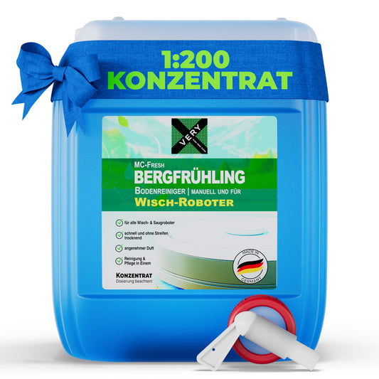 VERY Bergfrühling, Bodenreiniger für Wischroboter mit Frühlingsduft, 5L Kanister