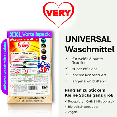 VERY Universal-Waschmittel STICKS, 50Stk.
