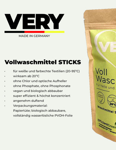 VERY Voll-Waschmittel STICKS, 60Stk. & 300Stk.